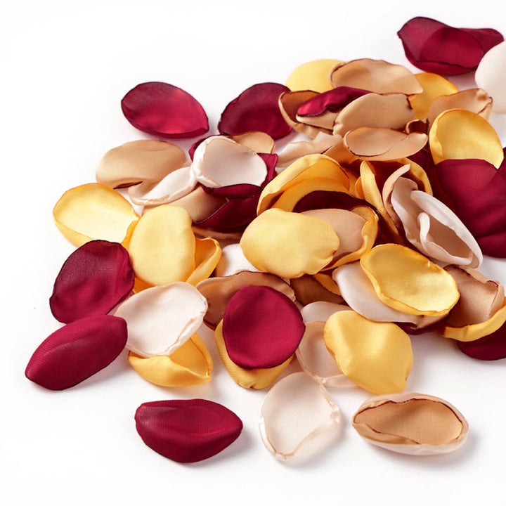 gold and red rose petals for wedding flower petals for events