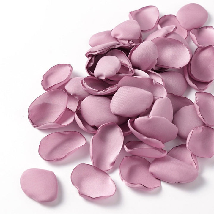 Silk dusty rose petals for wedding decorations, proposals, and romantic events