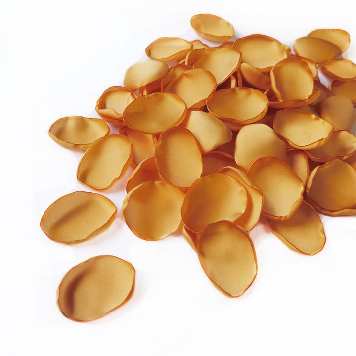 Silk golden yellow rose petals for wedding decorations, proposals, and romantic events