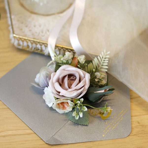 Elegant Silk Wedding Flowers Dusty Rose Boutonniere for Weddings