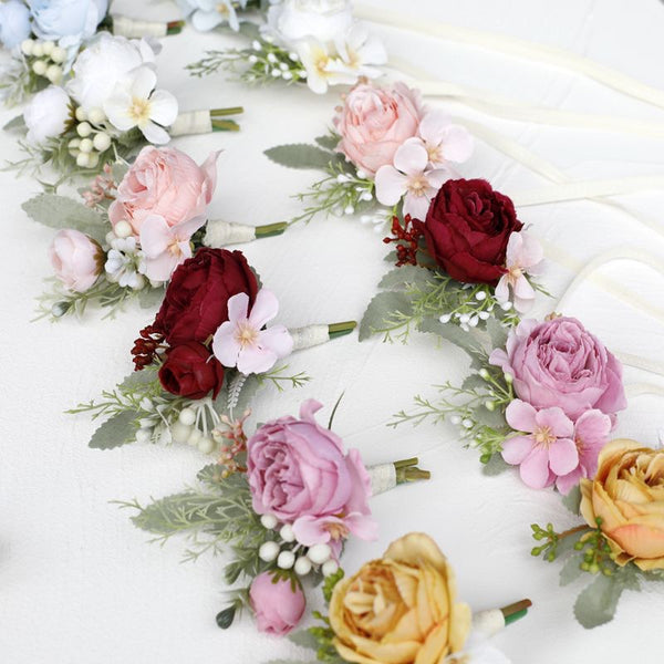 Elegant Silk Floral Wedding Corsage