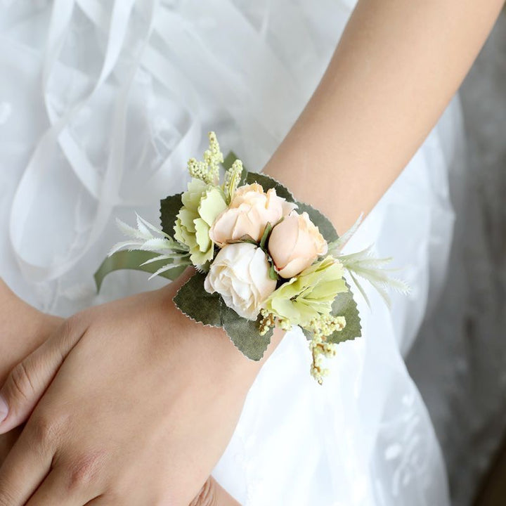 Elegant Blush Corsage Silk Wedding Flowers 