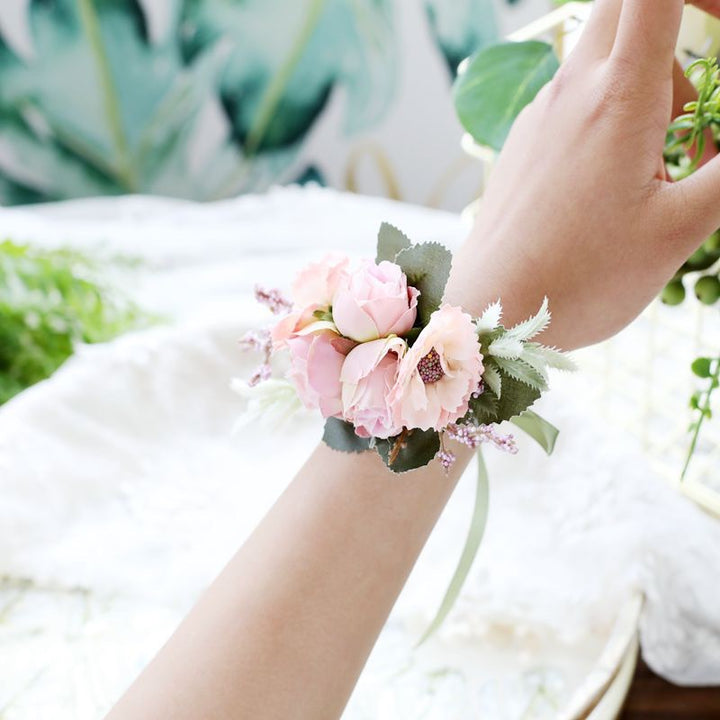 Elegant Dusty Pink Rose Corsage Silk Wedding Flowers 