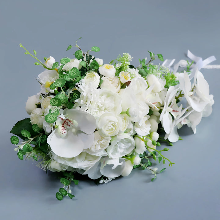 Graceful White and Green Cascade Bridal Bouquet