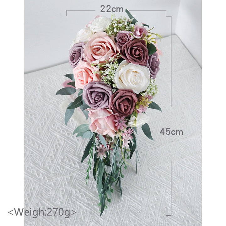 Charming Cascade Wedding Bouquet In dusty pink