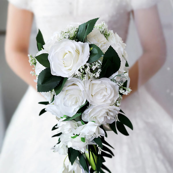 Elegant Cascade Wedding Bouquet In Different Color Schemes