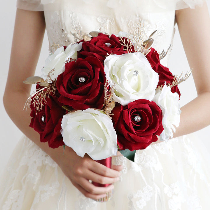 Bridal Bouquet with Roses and Gold Accents | Wedding & Floral Supplies Bridal Bouquet with Roses and Gold Accents | Wedding & Floral Supplies