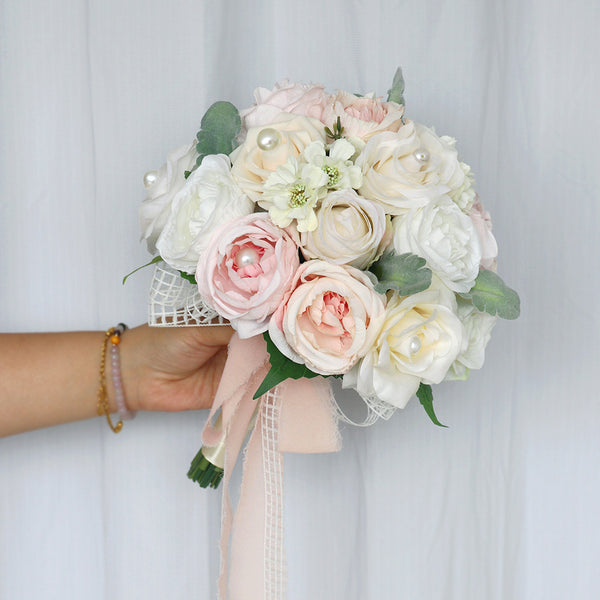 Delicate Bridal Bouquet in Soft Pastels