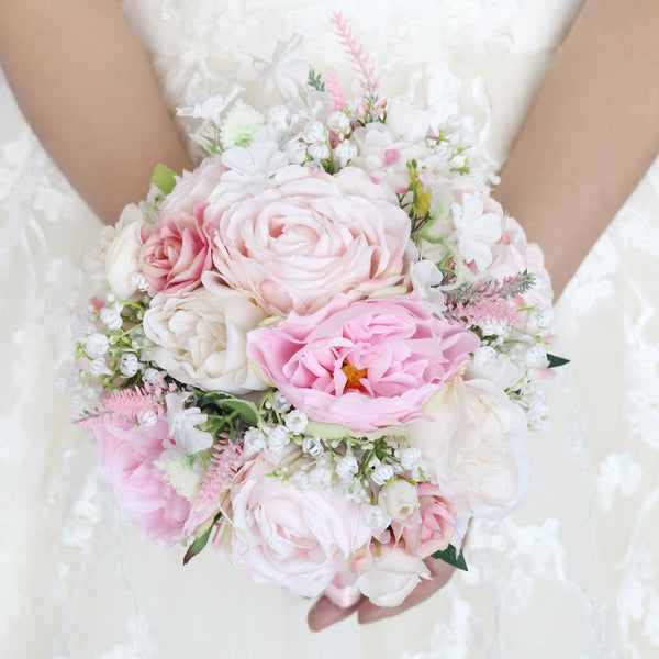 Delicate Pink and White Bridal Bouquet