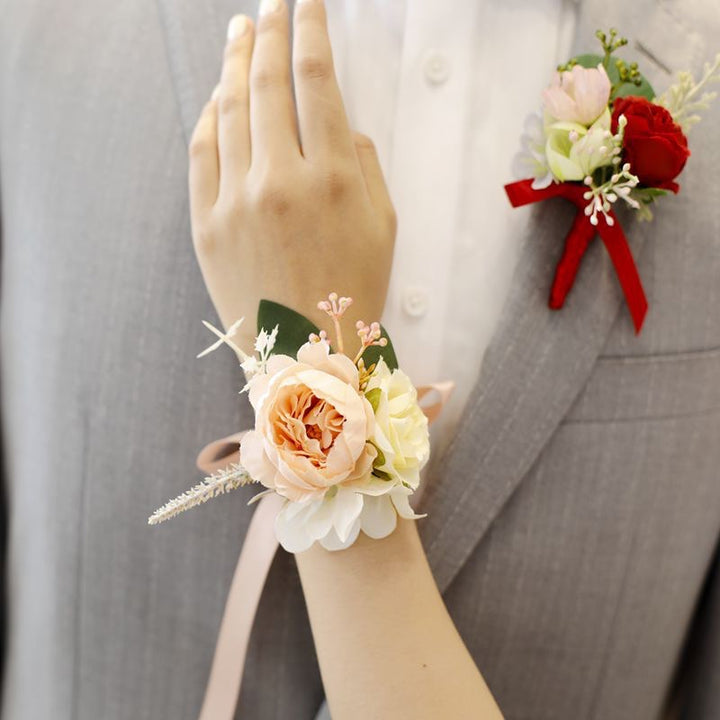 Elegant Silk Floral Wedding Wrist Corsage