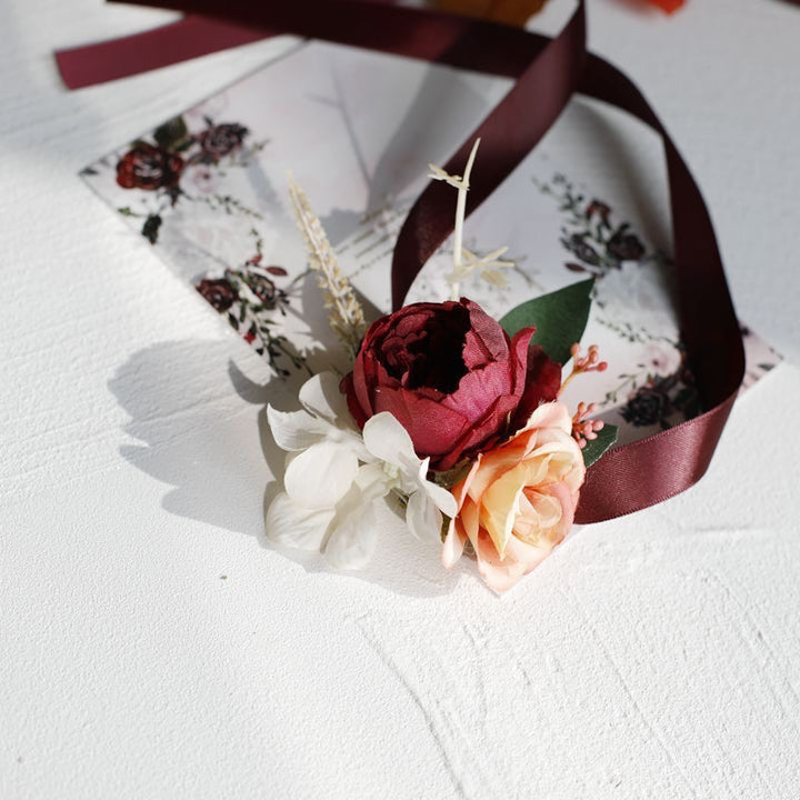 Elegant Silk Floral Wedding Wrist Corsage