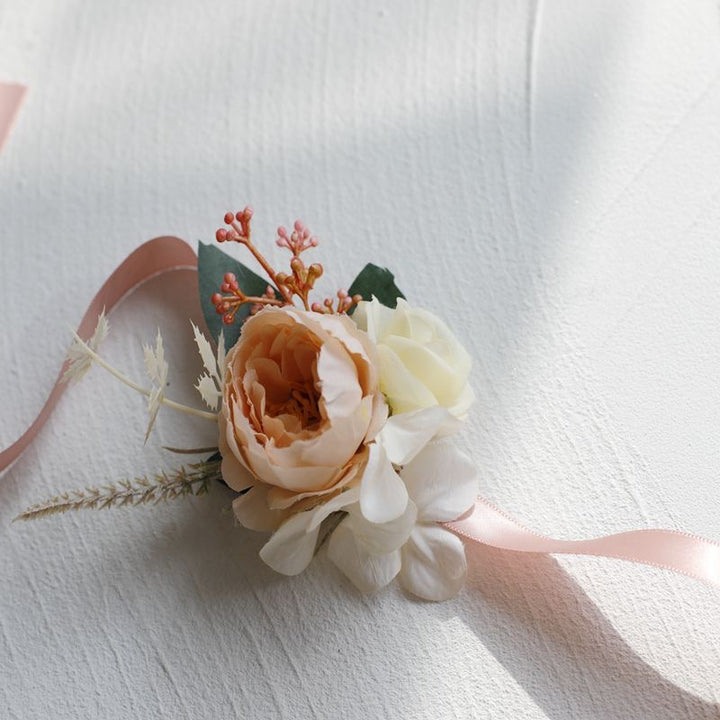 Elegant Silk Floral Wedding Wrist Corsage