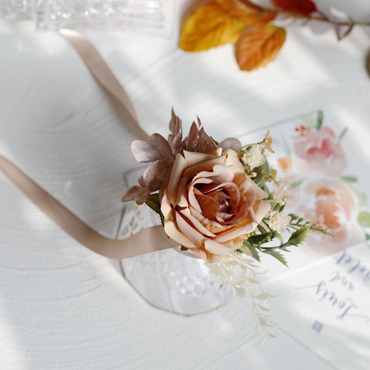 Rose & Hydrangea Corsage in Dusty yellow