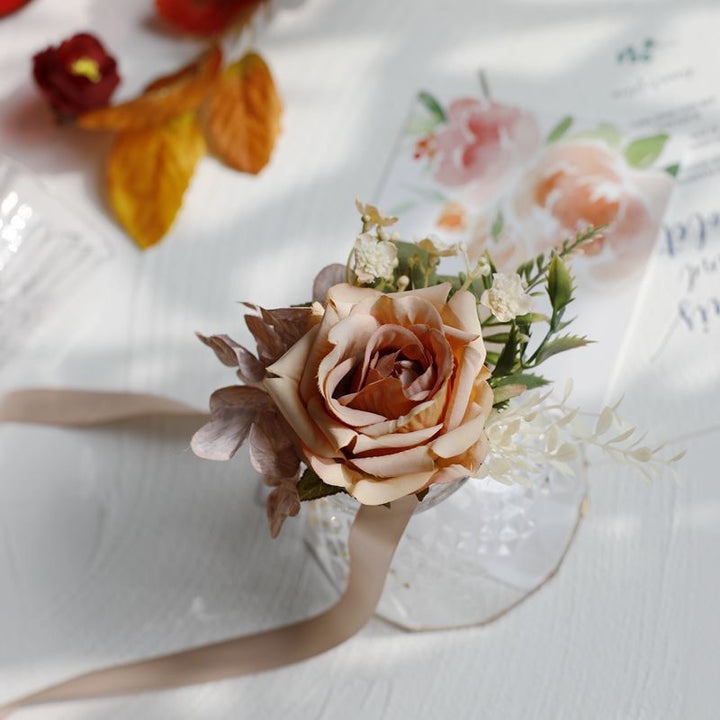 Rose & Hydrangea Corsage in Dusty yellow