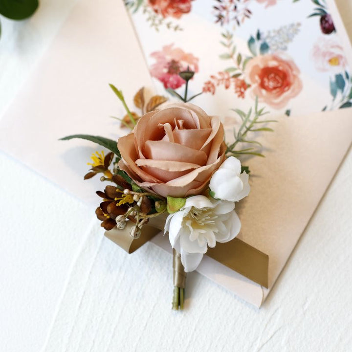 Dusty Rose Wedding Boutonniere