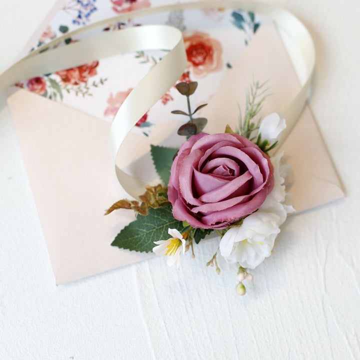 Dusty Rose Wedding Corsage