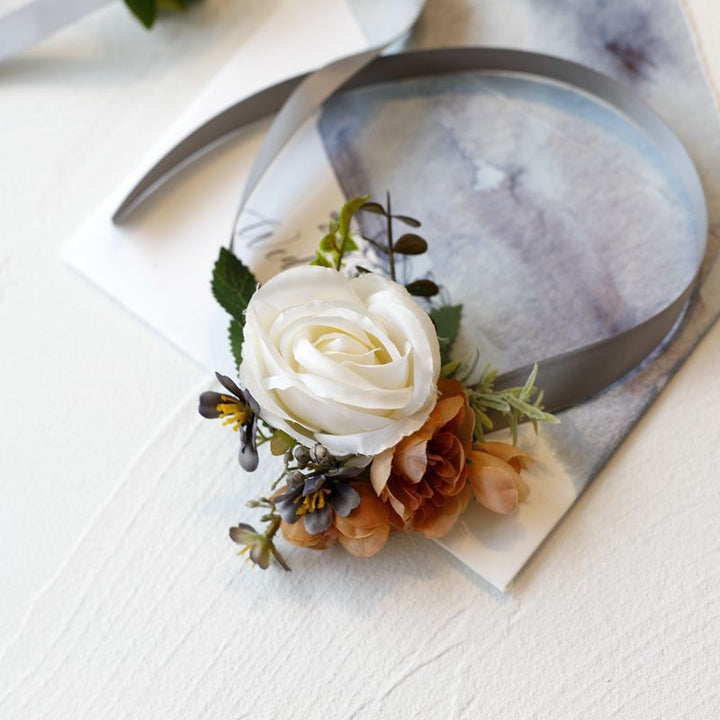 White Rose Wedding Corsage