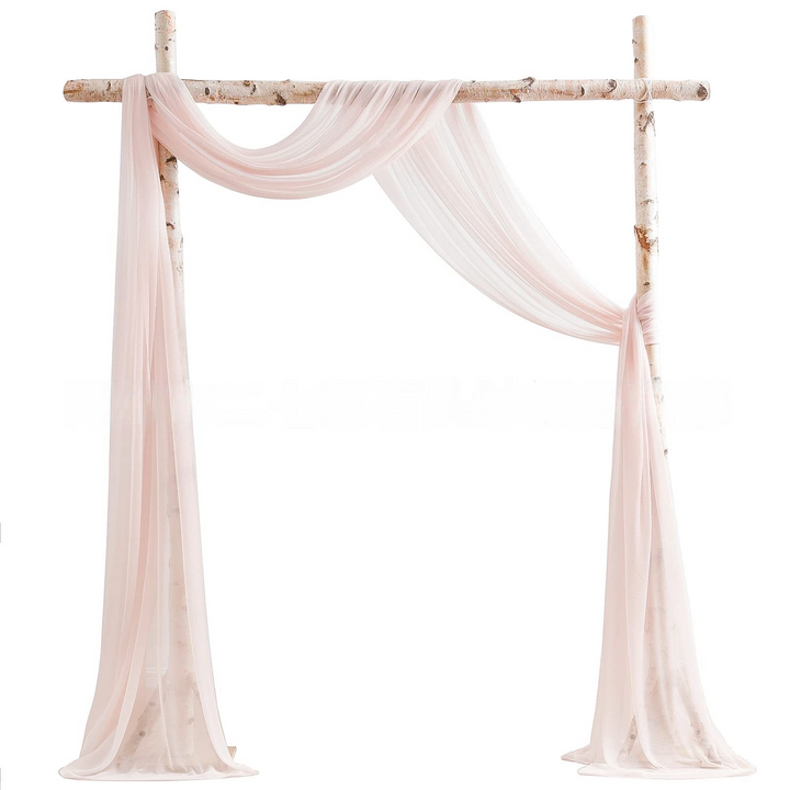 Beautiful floral wedding arch setup with elegant wedding arch drapes