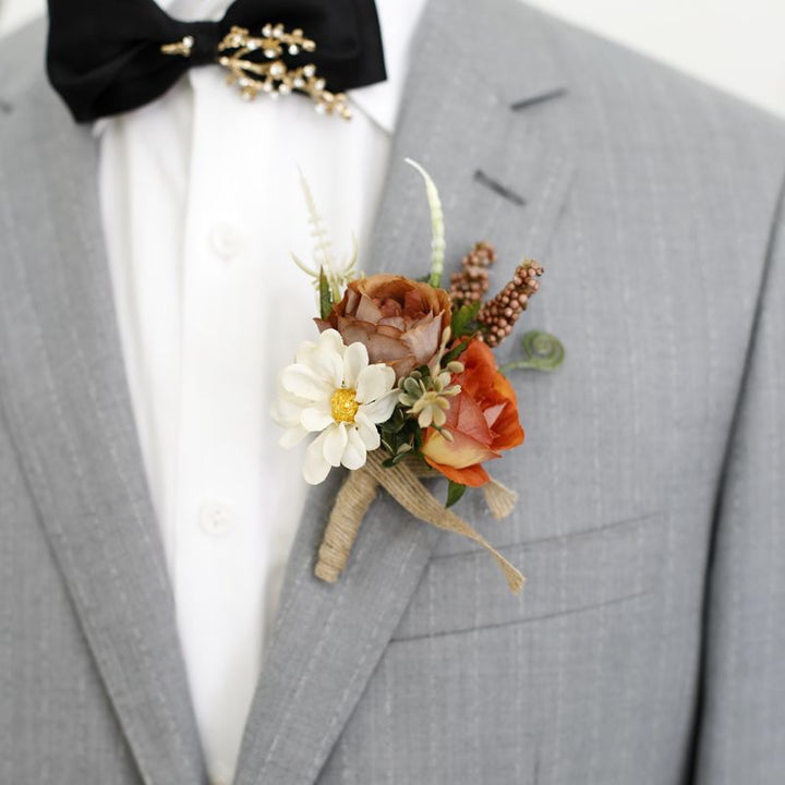 Elegant Multi-Color Floral Boutonniere for Weddings