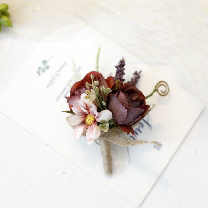 Elegant Multi-Color Floral Boutonniere for Weddings