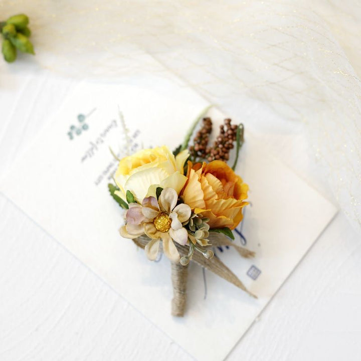 Elegant Multi-Color Floral Boutonniere for Weddings