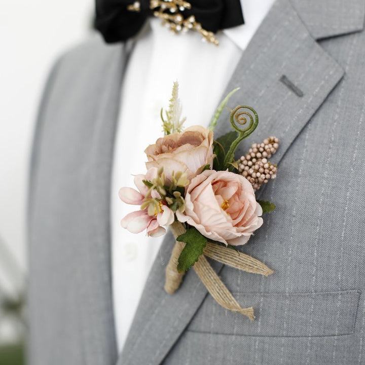 Elegant Multi-Color Floral Boutonniere for Weddings