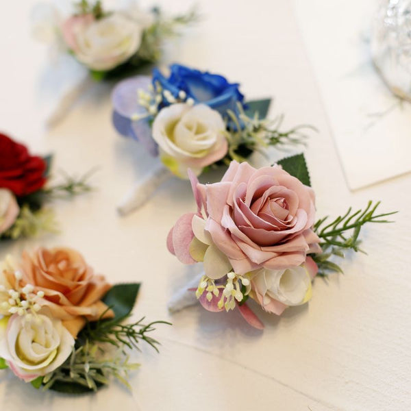 Chic Silk Floral Boutonnieres for Weddings