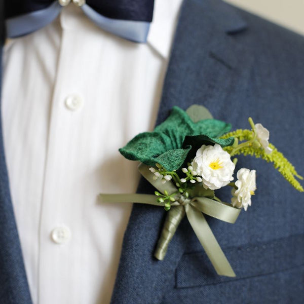 Sage green Vibrant Mixed Floral Boutonnieres