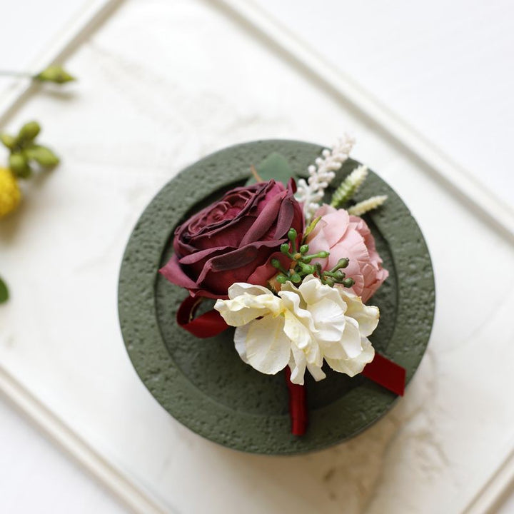 Rustic Rose and Hydrangea Boutonniere Collection