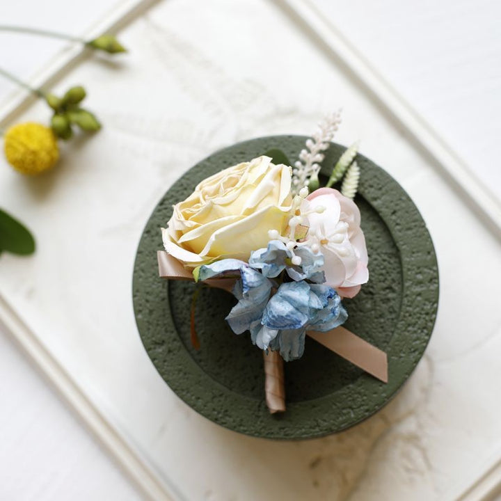 Rustic Rose and Hydrangea Boutonniere Collection