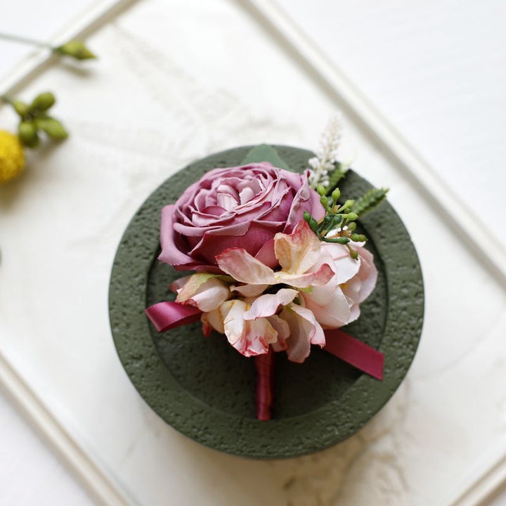 Dusty Rose and Hydrangea Boutonniere Collection