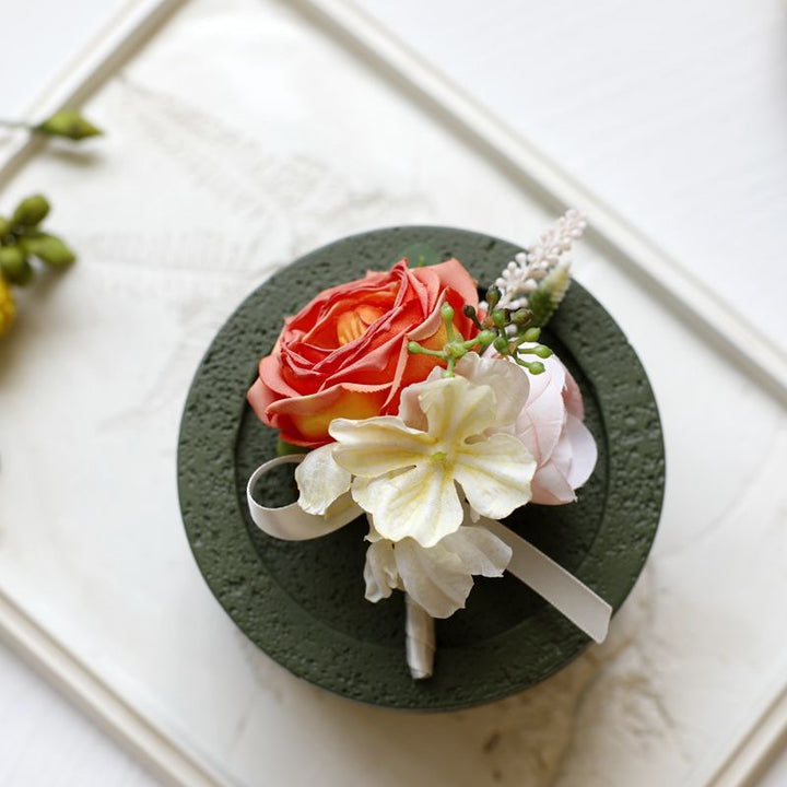 Rustic Rose and Hydrangea Boutonniere Collection