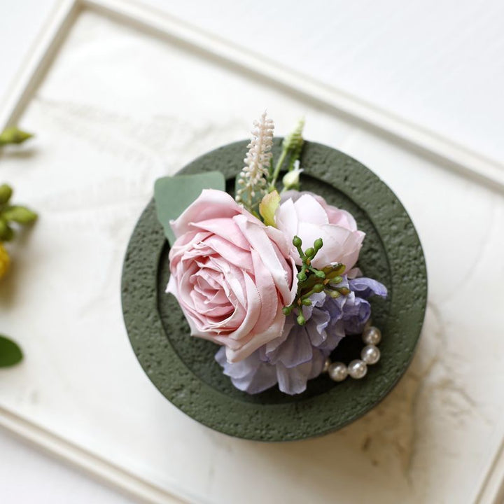 Elegant dusty rose Floral Corsage for Bridesmaids