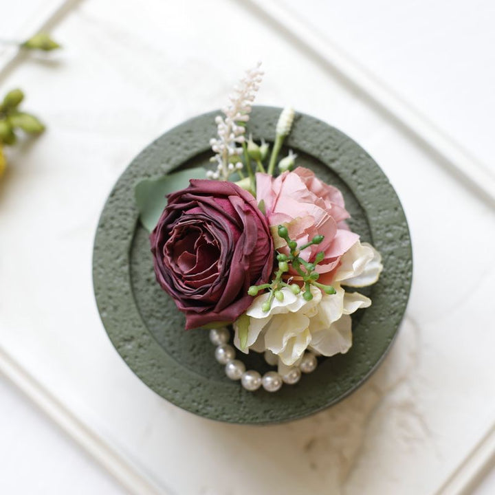 Elegant dusty rose Floral Corsage for Bridesmaids