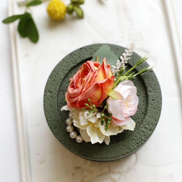 Elegant orange rose Floral Corsage for Bridesmaids