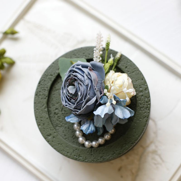 Elegant dust blue rose Floral Corsage for Bridesmaids