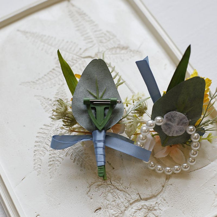 Golden Yellow and White Floral Boutonniere