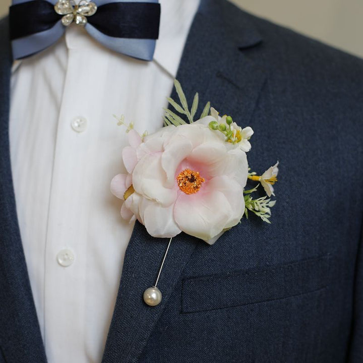 Vibrant Bloom Peony Boutonniere Collection