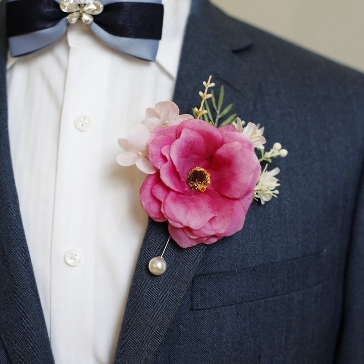 Vibrant Bloom Peony Boutonniere Collection