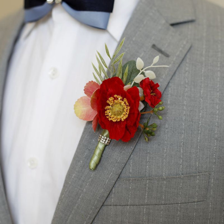 Vibrant Anemone Boutonniere Collection