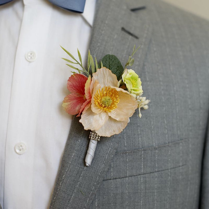 Vibrant Anemone Boutonniere Collection