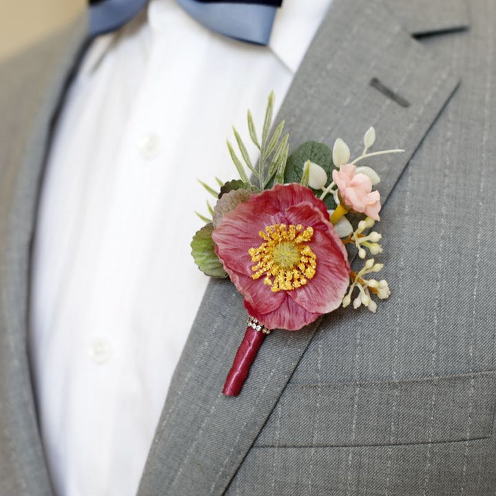 Vibrant Anemone Boutonniere Collection