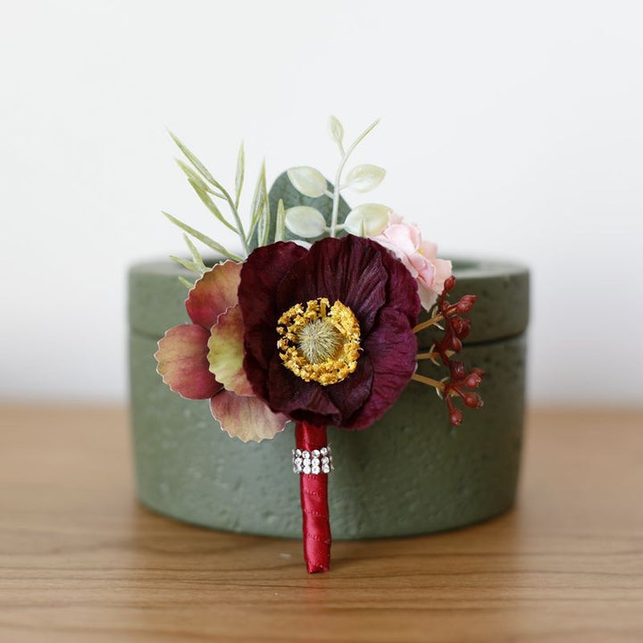 Vibrant Anemone Boutonniere Collection