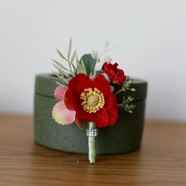 Vibrant Anemone Boutonniere Collection