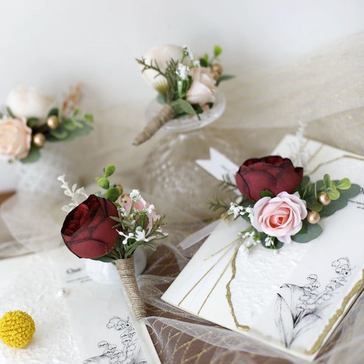 Rustic Rose and Eucalyptus Boutonniere Collection