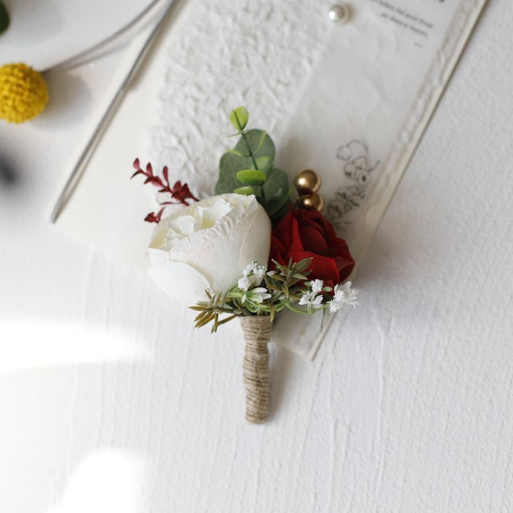 Rustic Rose and Eucalyptus Boutonniere Collection