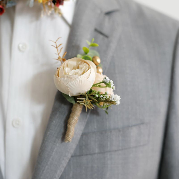 Rustic Rose and Eucalyptus Boutonniere Collection