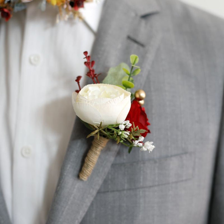 Rustic Rose and Eucalyptus Boutonniere Collection