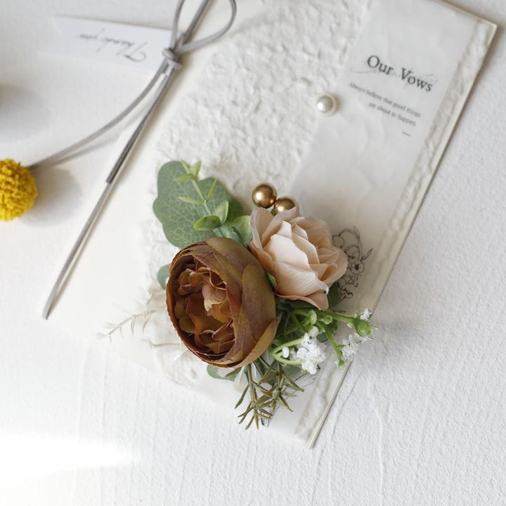 Elegant Rose and Eucalyptus Corsage Collection