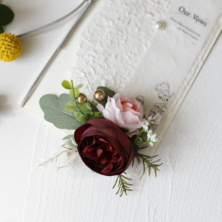 Elegant Rose and Eucalyptus Corsage Collection